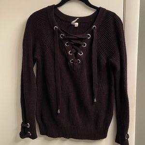 Lace up sweater